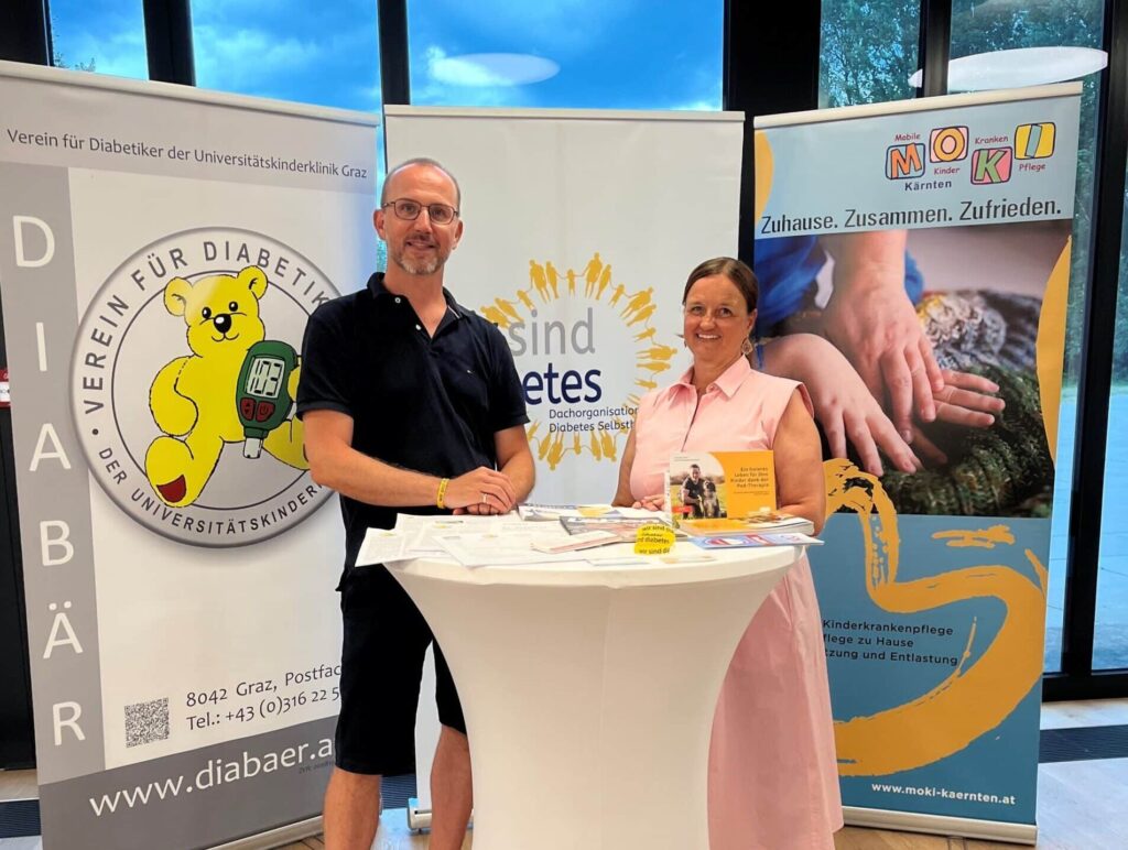 Infostand von MOKI Kärnten und Diabär beim Familientag Diabetes Typ 1