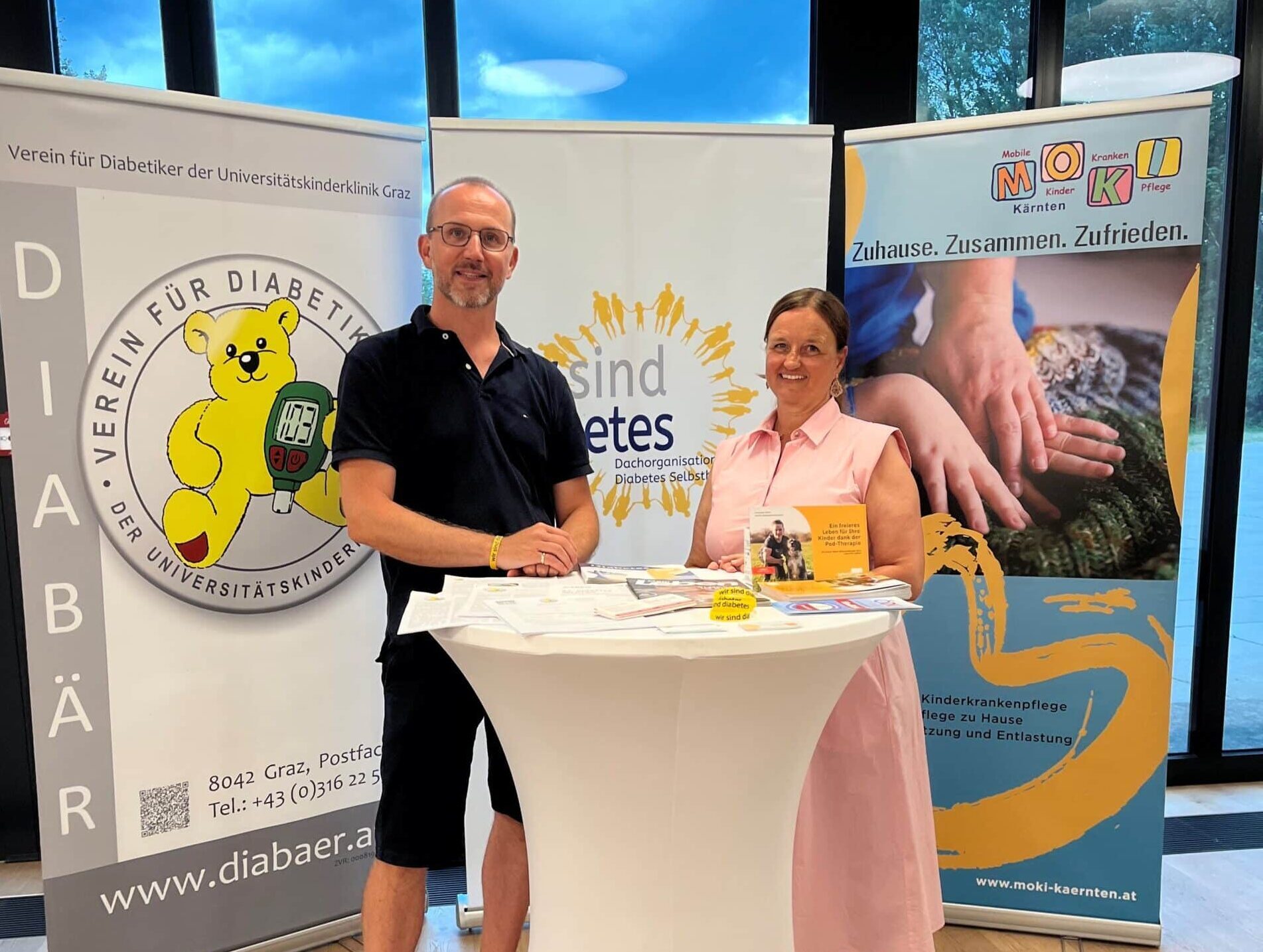 Infostand von MOKI Kärnten und Diabär beim Familientag Diabetes Typ 1